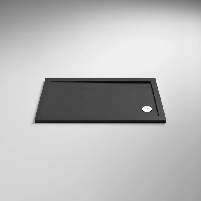 Nuie Slate Grey Rectangular Stone Resin Shower Tray