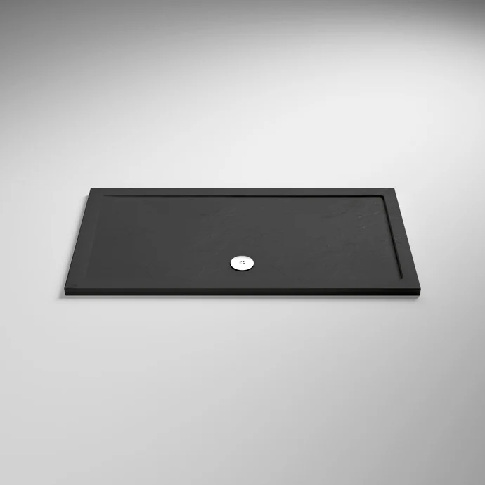 Nuie Slate Grey Rectangular Stone Resin Shower Tray