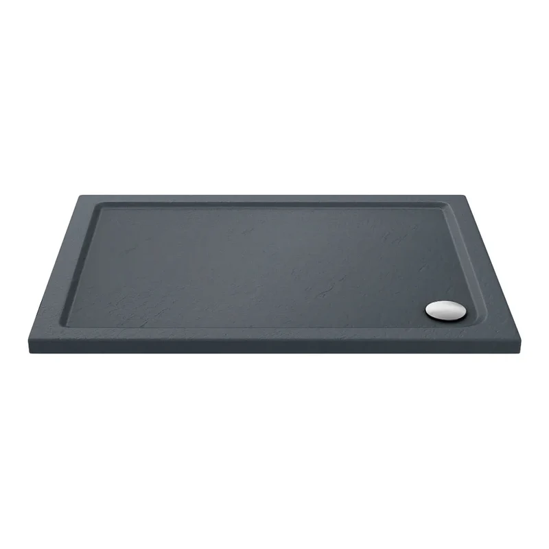 Nuie Slate Grey Rectangular Stone Resin Shower Tray