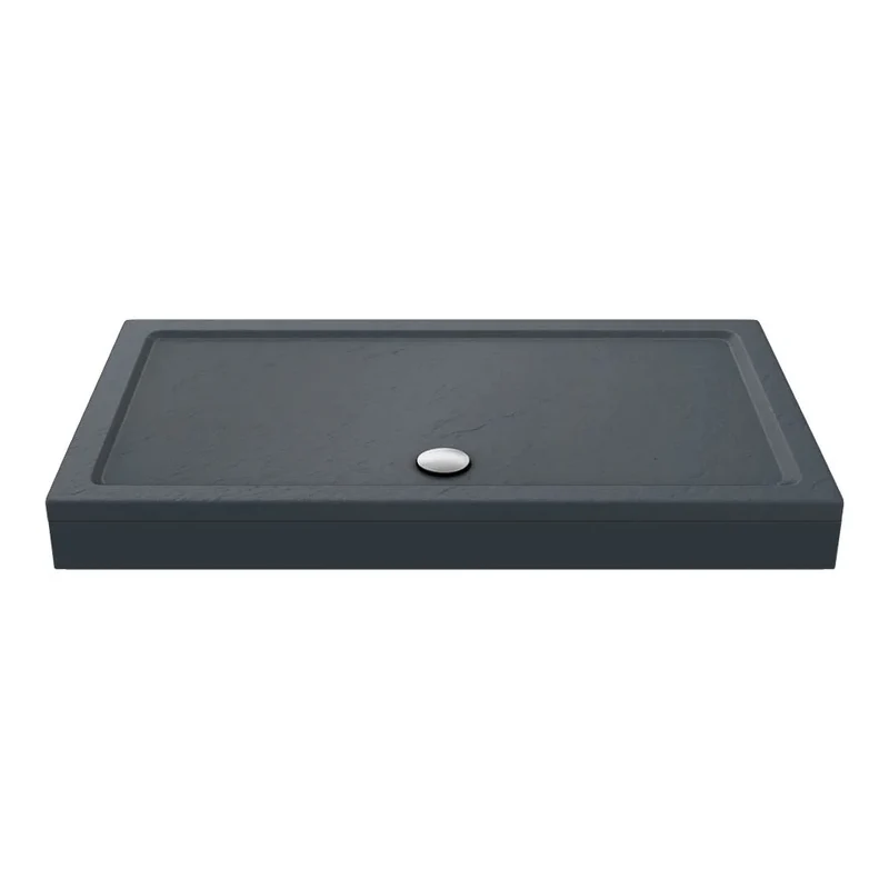 Nuie Slate Grey Rectangular Stone Resin Shower Tray