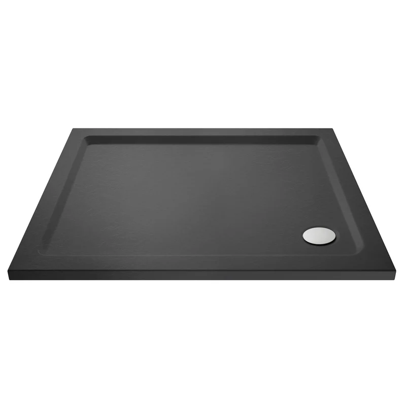 Nuie Slate Grey Rectangular Stone Resin Shower Tray
