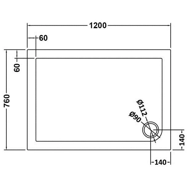 Nuie Slate Grey Rectangular Stone Resin Shower Tray