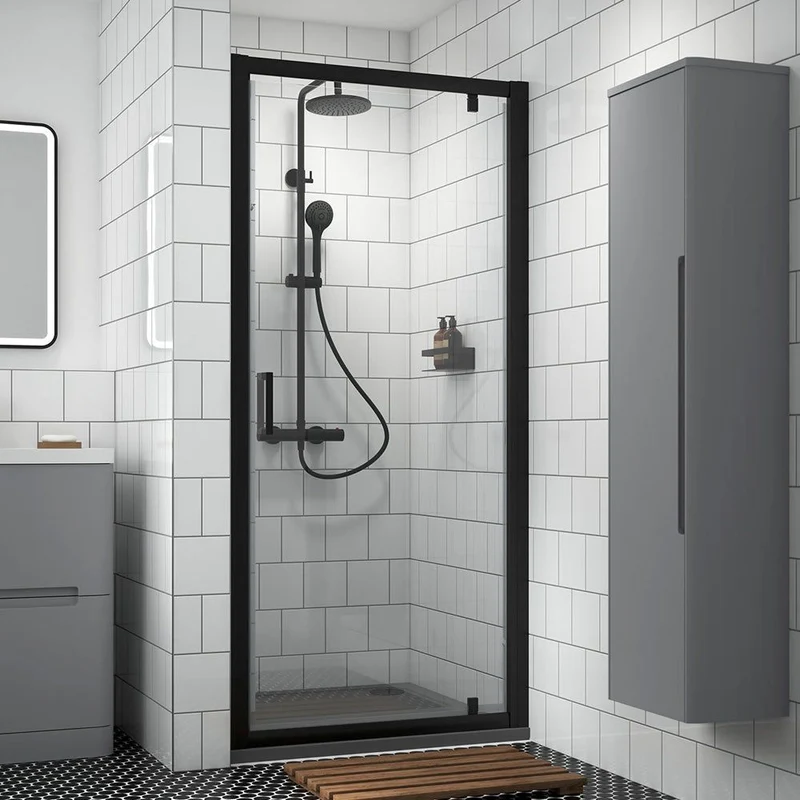 Nuie Slate Grey Square Stone Resin Shower Tray