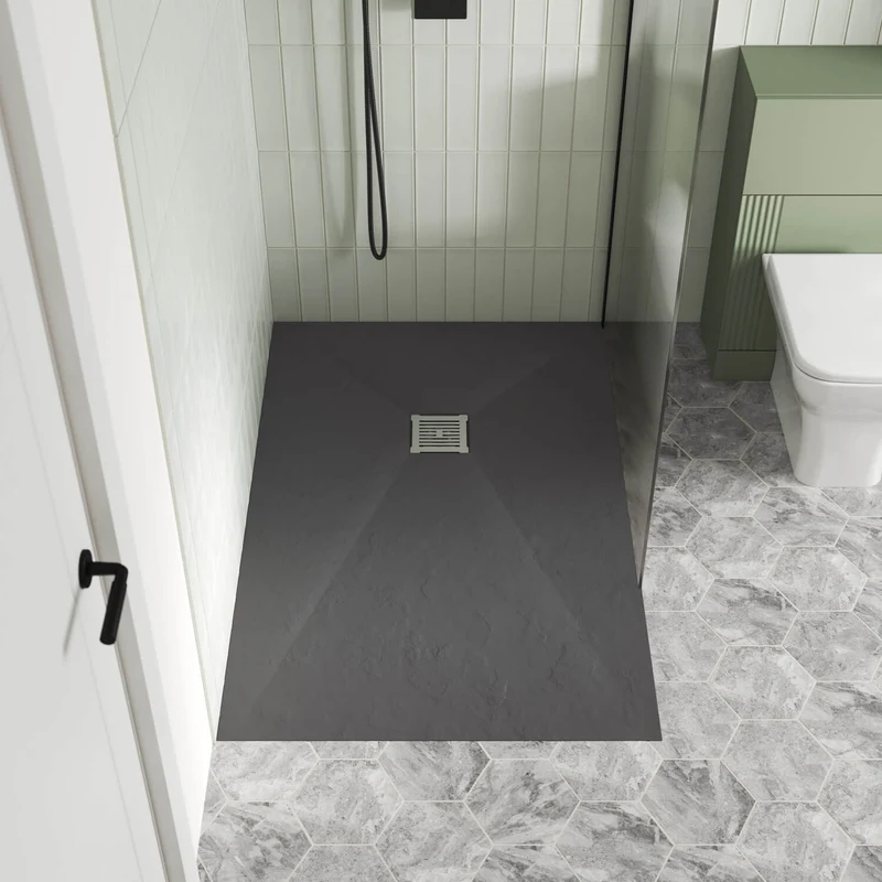 Nuie Slimline Grey Slate Rectangular Shower Tray