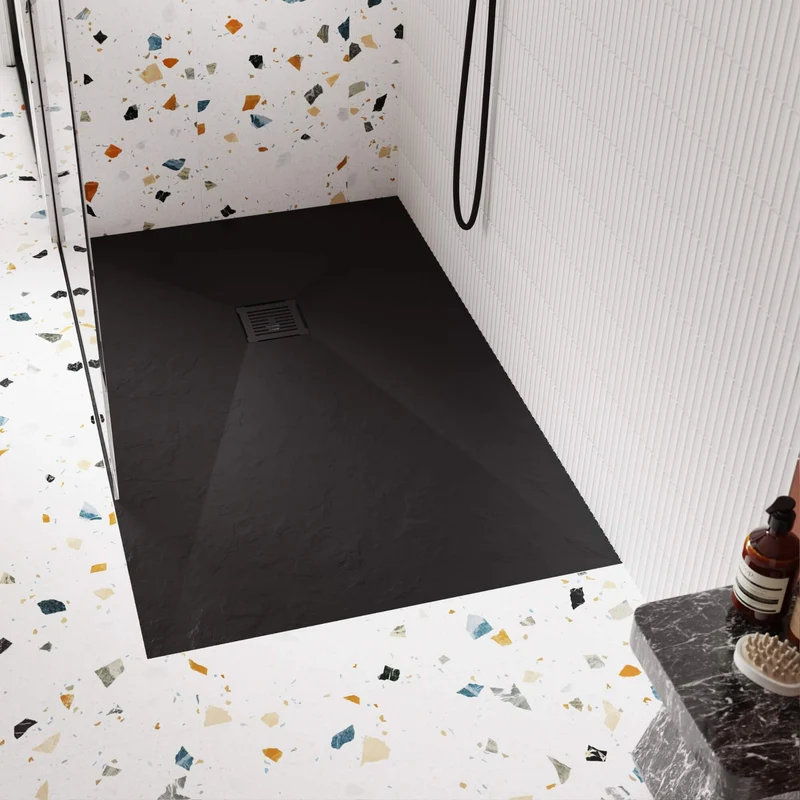 Nuie Slimline Black Slate Rectangular Shower Tray