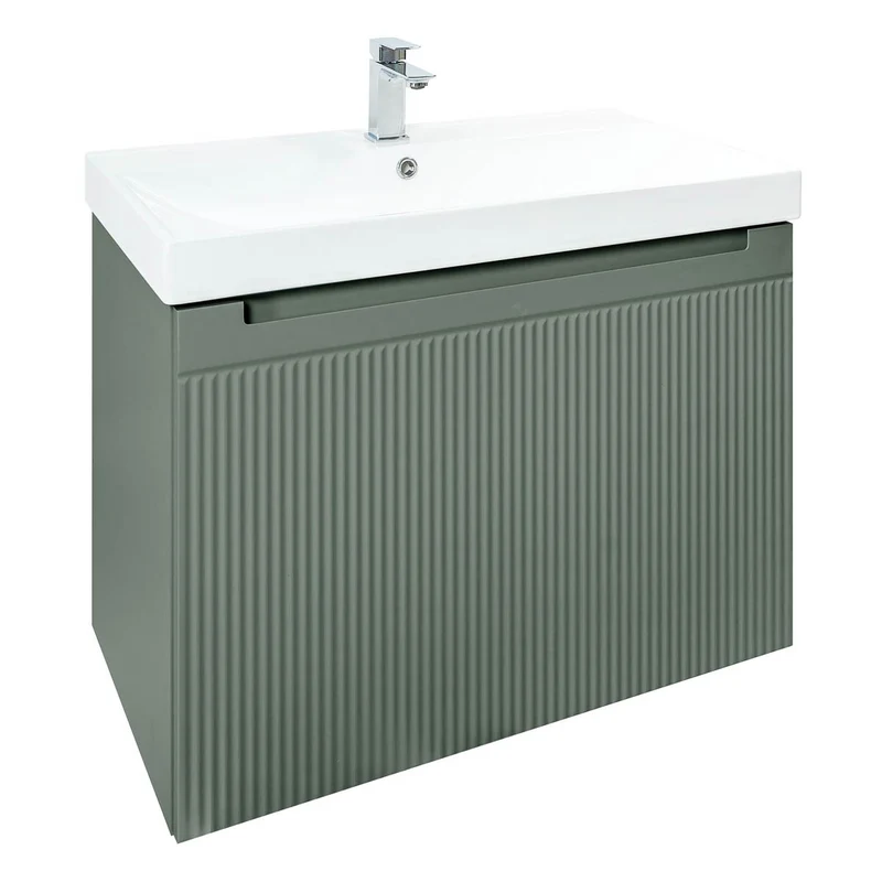 Josef Martin Sophie 800mm Reeded Vanity Unit & Basin - Spring Green