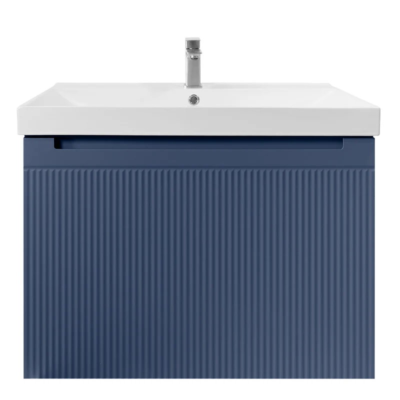 Josef Martin Sophie 800mm Reeded Vanity Unit & Basin - Marine Blue