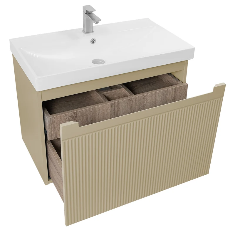 Josef Martin Sophie 800mm Reeded Vanity Unit & Basin - Sand