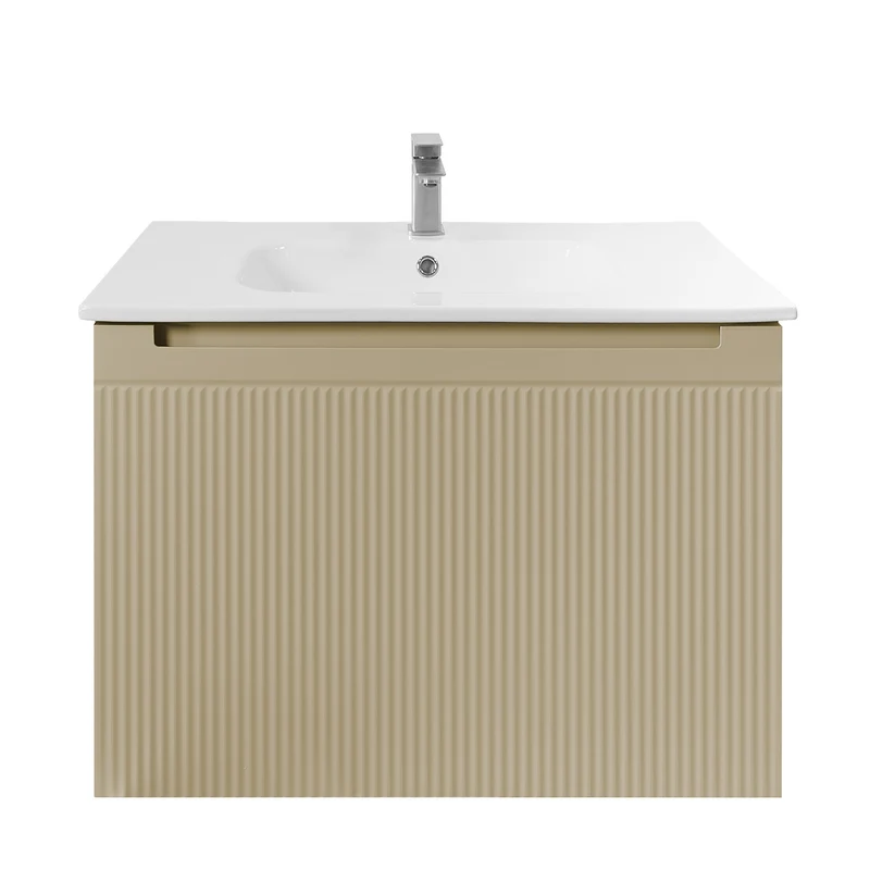 Josef Martin Sophie 800mm Reeded Vanity Unit & Slimline Basin - Sand