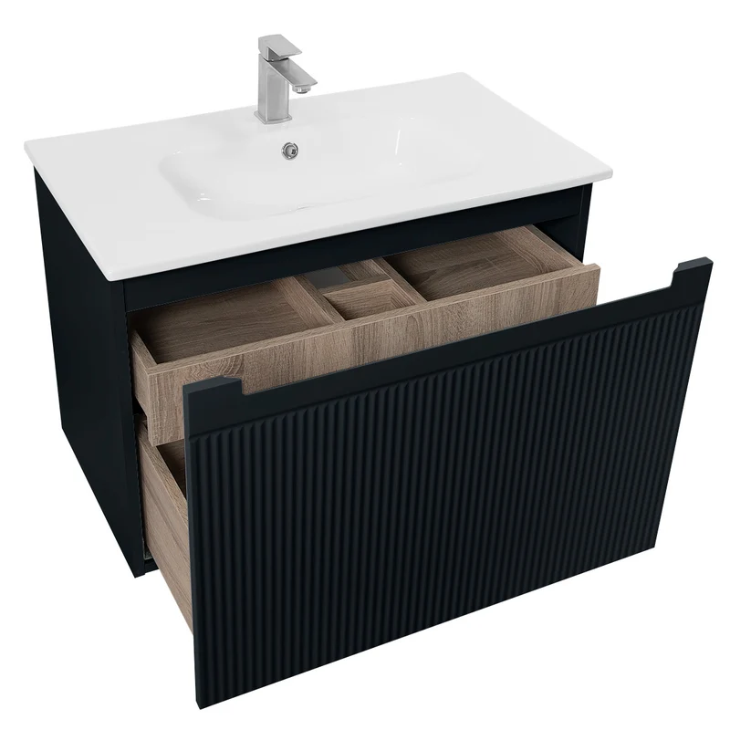 Josef Martin Sophie 800mm Reeded Vanity Unit & Slimline Basin - Ember
