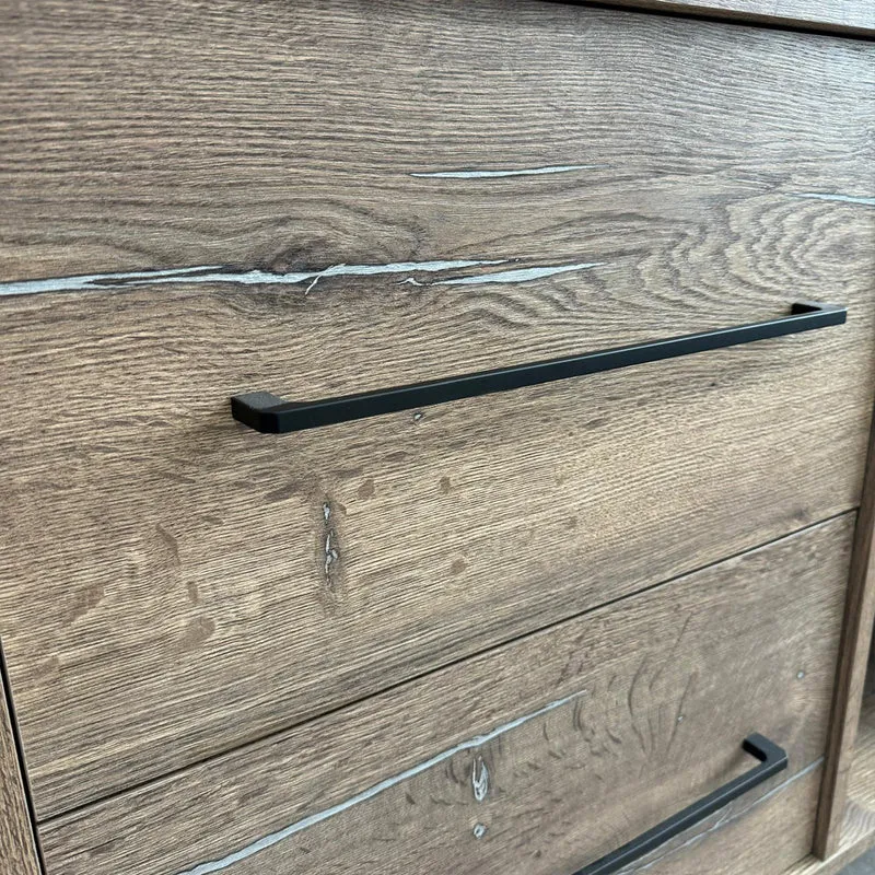 Josef Martin 1400mm Remo Wall Hung Double Vanity Unit & Worktop - Pewter Oak