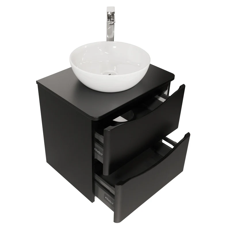 Josef Martin Happi 600mm Wall Hung 2 Drawer Vanity Unit & Worktop - Ember