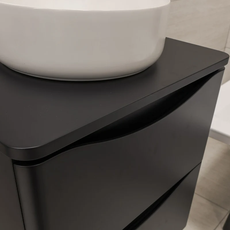 Josef Martin Happi 600mm Wall Hung 2 Drawer Vanity Unit & Worktop - Ember