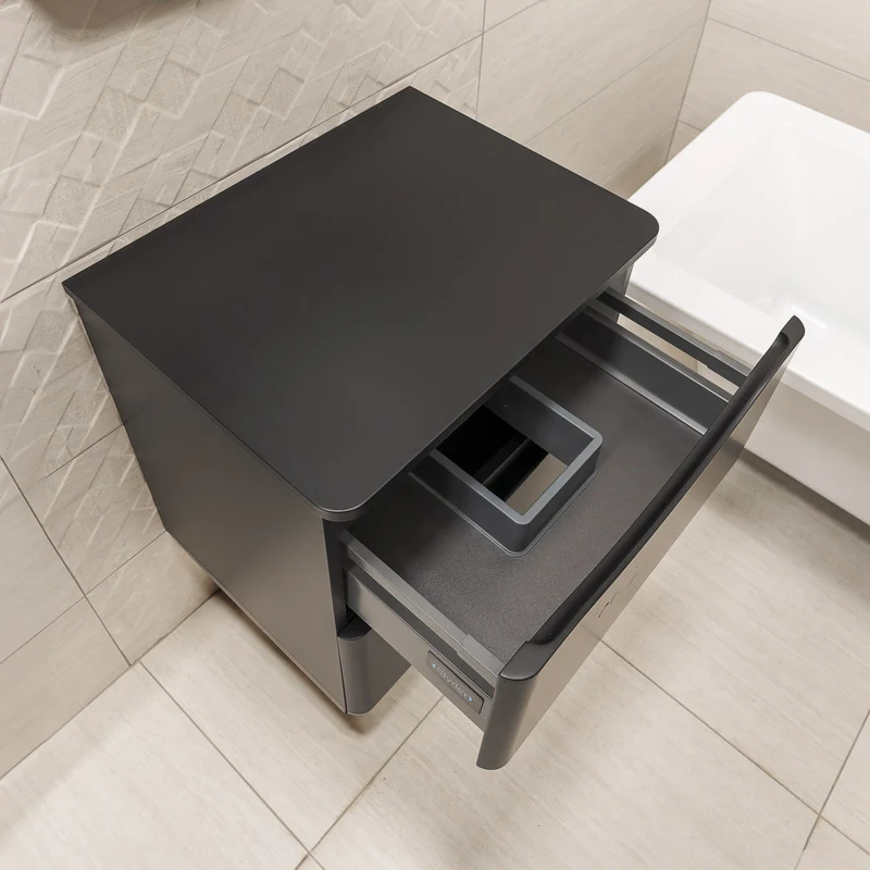 Josef Martin Happi 600mm Wall Hung 2 Drawer Vanity Unit & Worktop - Ember