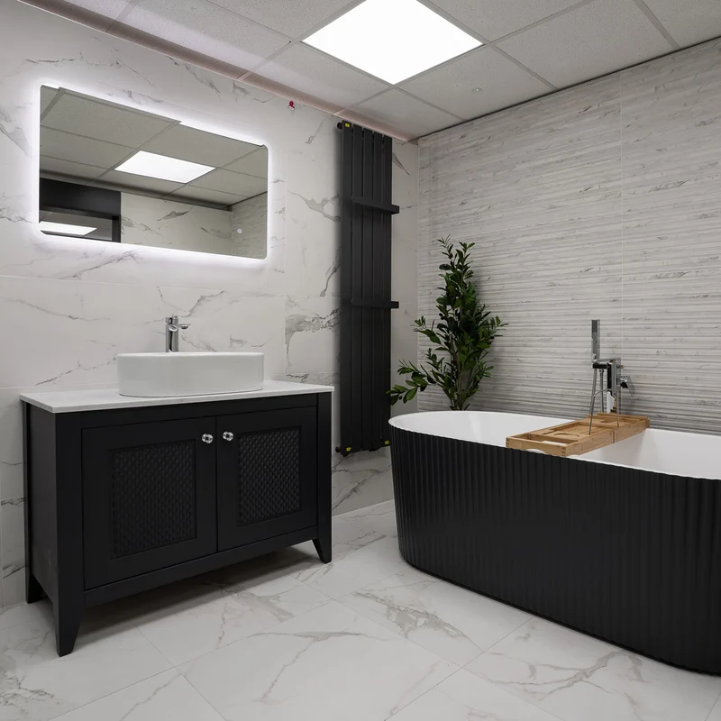 Josef Martin Eden 1050mm Floor Standing Vanity Unit & Pebble Worktop - Slate