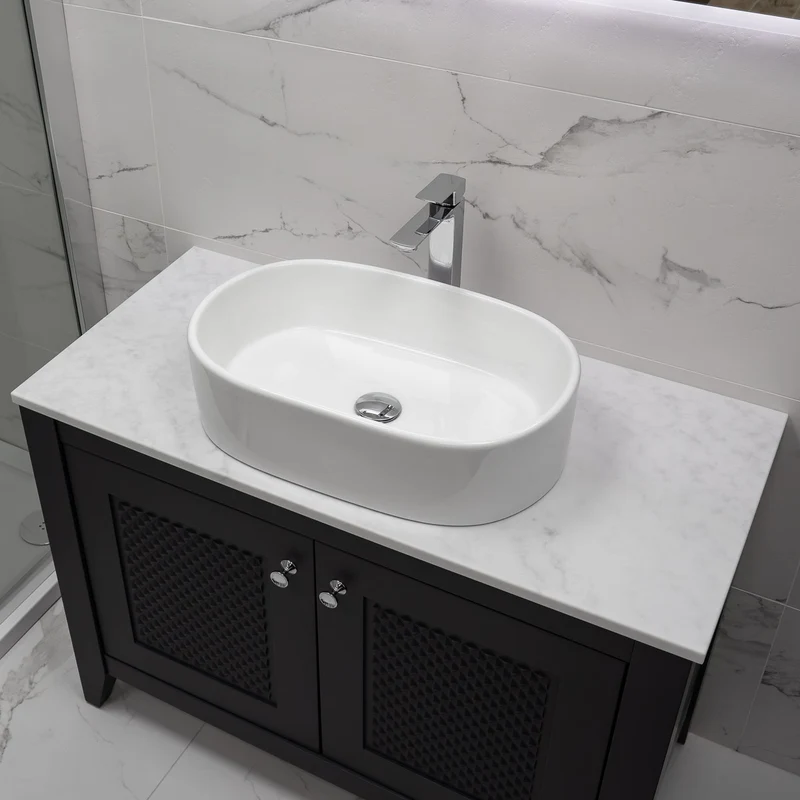 Josef Martin Eden 1050mm Floor Standing Vanity Unit & Pebble Worktop - Slate