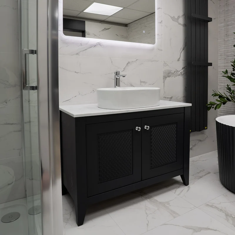 Josef Martin Eden 1050mm Floor Standing Vanity Unit & Pebble Worktop - Slate