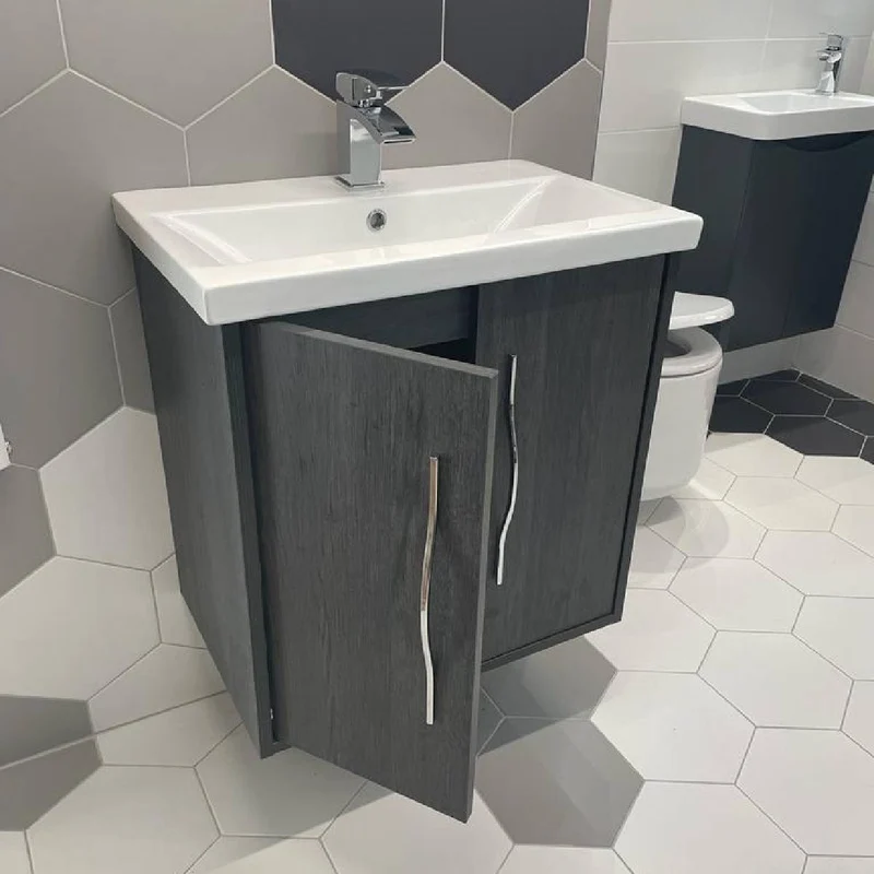 Josef Martin Urbano 600mm Space Saver Wall Hung Vanity Unit & Basin - Roble Azabache