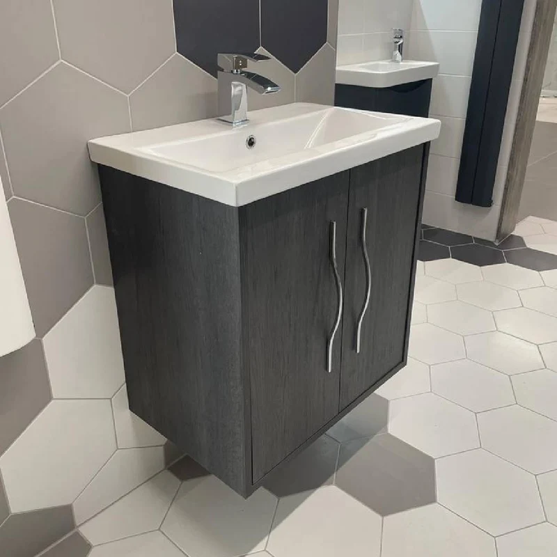 Josef Martin Urbano 600mm Space Saver Wall Hung Vanity Unit & Basin - Roble Azabache