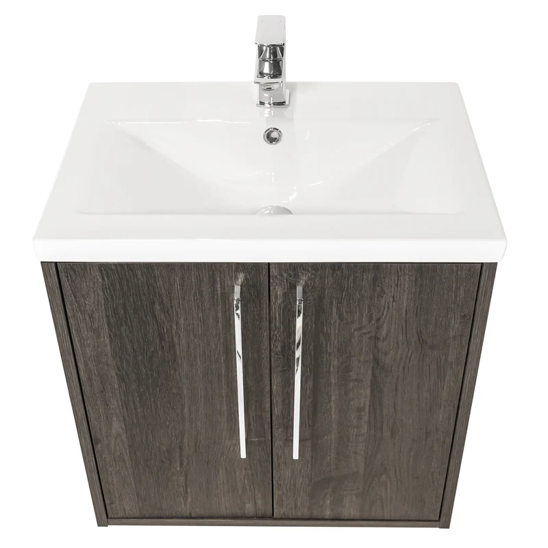 Josef Martin Urbano 600mm Space Saver Wall Hung Vanity Unit & Basin - Roble Azabache
