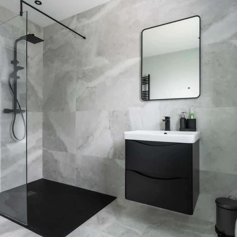 Josef Martin Happi 600mm Wall Hung 2 Drawer Vanity Unit & Inset Basin - Ember