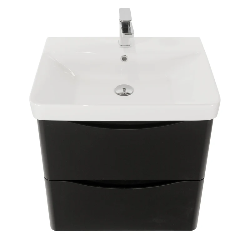 Josef Martin Happi 600mm Wall Hung 2 Drawer Vanity Unit & Inset Basin - Ember