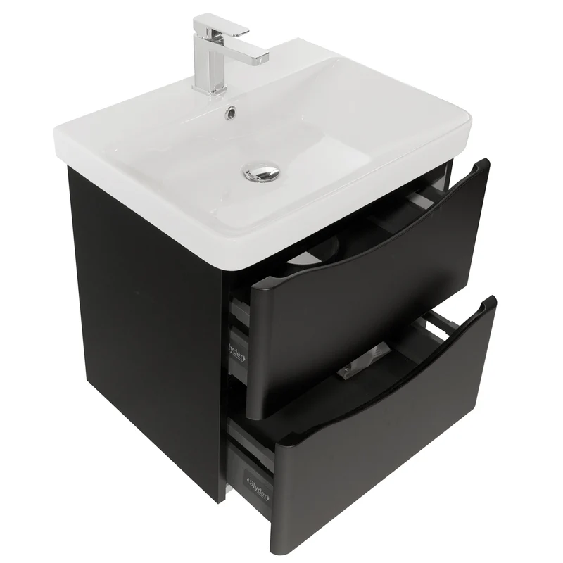 Josef Martin Happi 600mm Wall Hung 2 Drawer Vanity Unit & Inset Basin - Ember