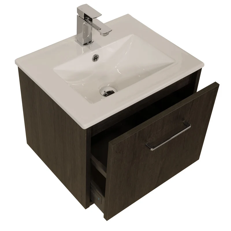 Josef Martin Urbano 500mm Space Saver Wall Hung Vanity Unit & Basin - Roble Azabache