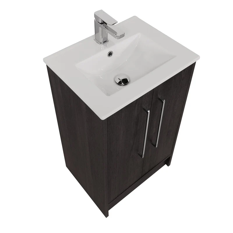 Josef Martin Urbano 500mm Space Saver Floor Standing Vanity Unit & Basin - Roble Azabache