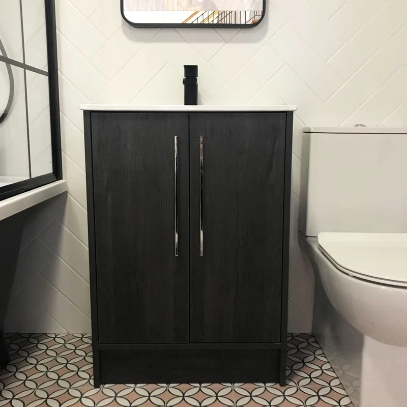 Josef Martin Urbano 500mm Space Saver Floor Standing Vanity Unit & Basin - Roble Azabache