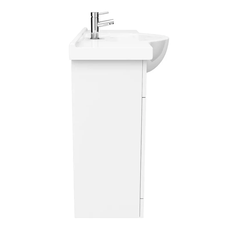 Nuie Mayford 1200 x 330mm Floor Standing Vanity Unit With 3 Doors, 3 Drawers & Ceramic Basin - Gloss White