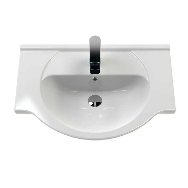 Nuie Mayford 650 x 300mm Floor Standing Vanity Unit With 2 Doors & Ceramic Basin - Gloss White