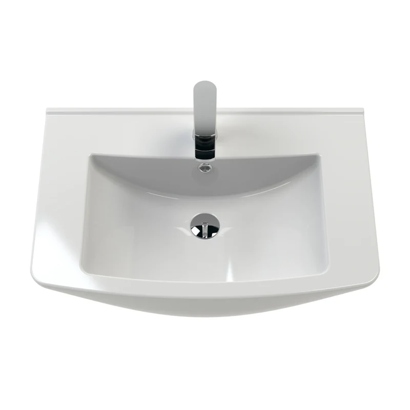 Nuie Mayford 650 x 300mm Floor Standing Vanity Unit With 2 Doors & Ceramic Basin - Gloss White