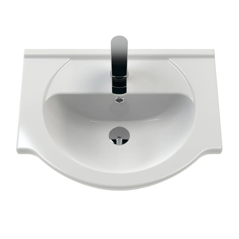 Nuie Mayford 550 x 300mm Floor Standing Vanity Unit With 2 Doors & Ceramic Basin - Gloss White