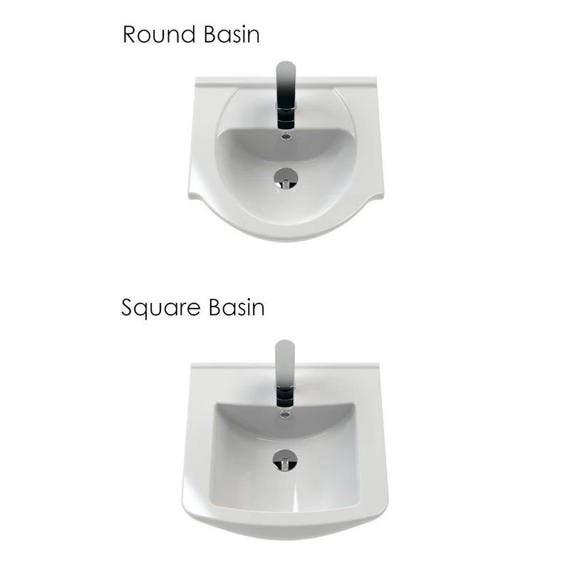Nuie Mayford 450 x 300mm Floor Standing Vanity Unit With 1 Door & Ceramic Basin - Gloss White