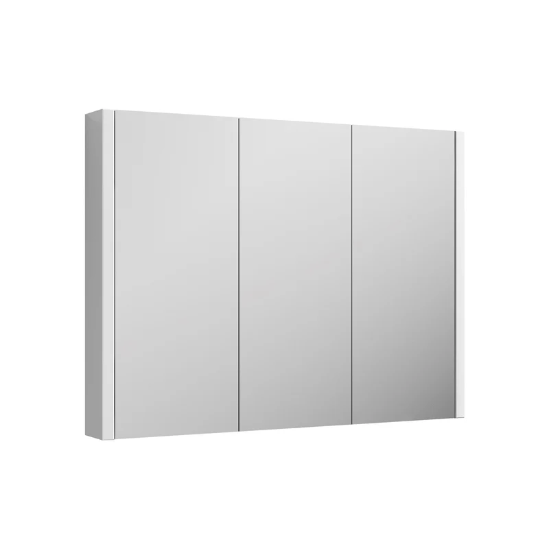 Nuie Eden 900 x 650 x 100mm Mirror Cabinet With 3 Doors - Gloss White