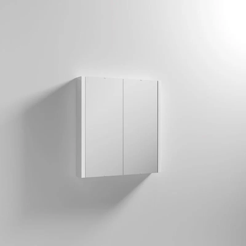Nuie Eden 617 x 650 x 100mm Mirror Cabinet With 2 Doors - Gloss White