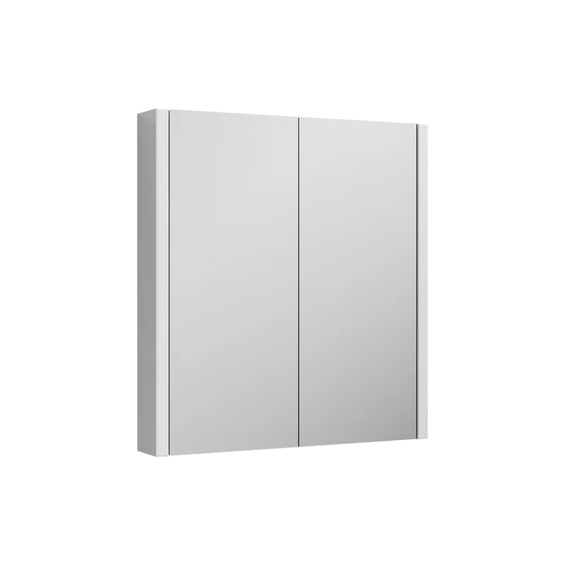 Nuie Eden 617 x 650 x 100mm Mirror Cabinet With 2 Doors - Gloss White