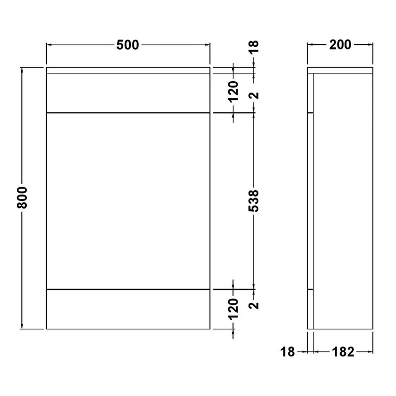 Nuie Eden 500 x 200mm WC Unit (Without Cistern) - Gloss White