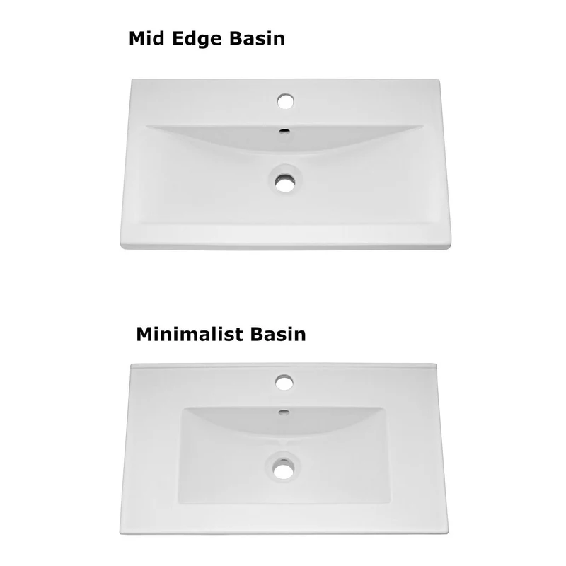 Nuie Eden 1010 x 390mm Floor Standing Vanity Unit With 3 Doors, 2 Drawers & Ceramic Basin - Gloss White