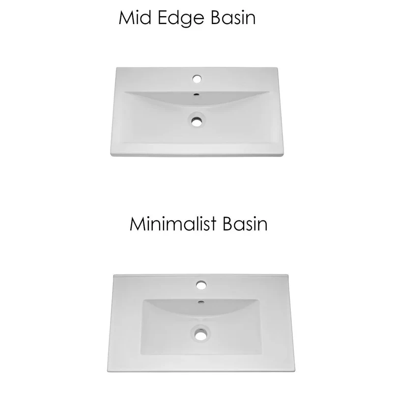 Nuie Eden 810 x 390mm Floor Standing Vanity Unit With 3 Doors, 2 Drawers & Ceramic Basin - Gloss White