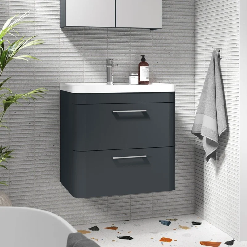 Nuie Parade 600 x 450mm Wall Hung Vanity Unit With 2 Drawers & Basin