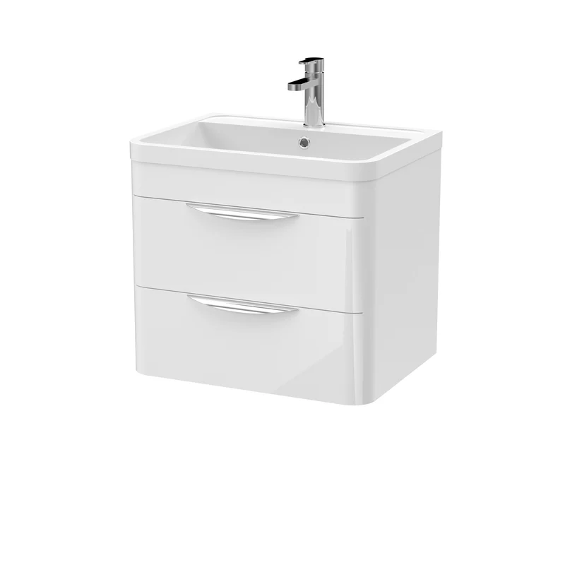 Nuie Parade 600 x 450mm Wall Hung Vanity Unit With 2 Drawers & Basin