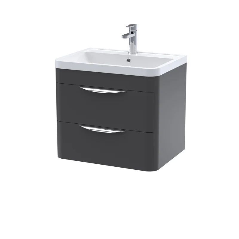 Nuie Parade 600 x 450mm Wall Hung Vanity Unit With 2 Drawers & Basin