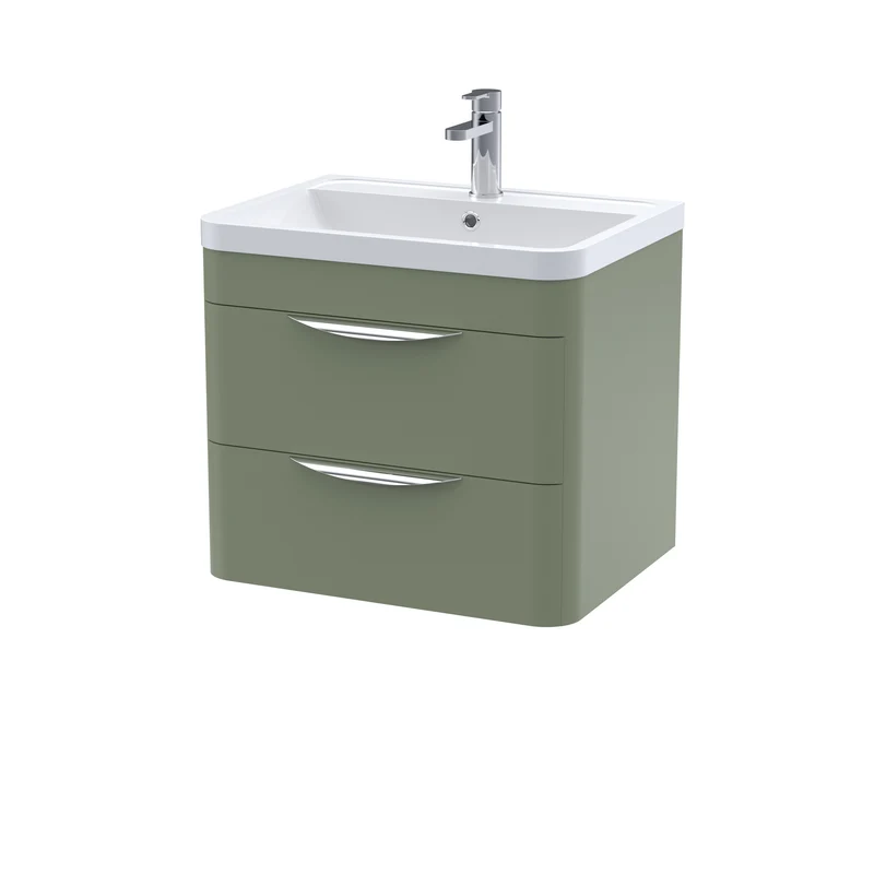 Nuie Parade 600 x 450mm Wall Hung Vanity Unit With 2 Drawers & Basin