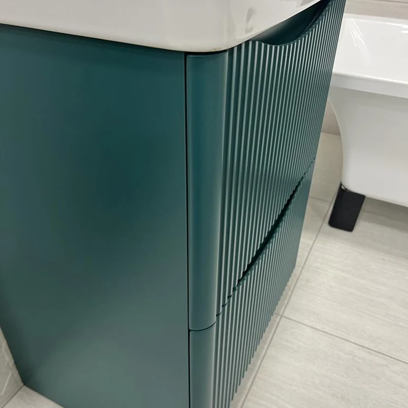 Josef Martin Happi Full Fluted 600mm Floor Standing Vanity Unit & Inset Basin - Goblin