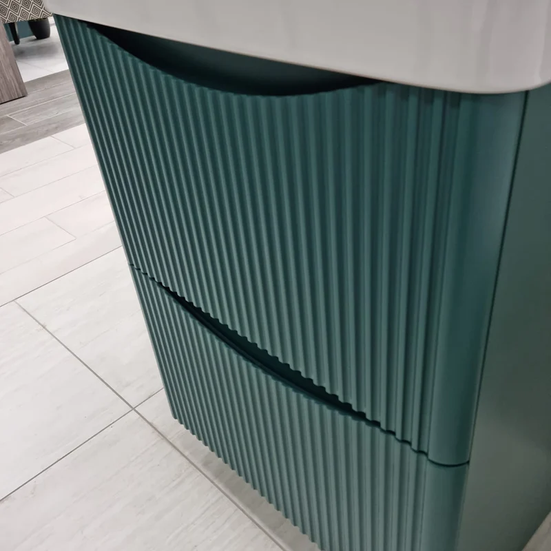 Josef Martin Happi Full Fluted 600mm Floor Standing Vanity Unit & Inset Basin - Goblin