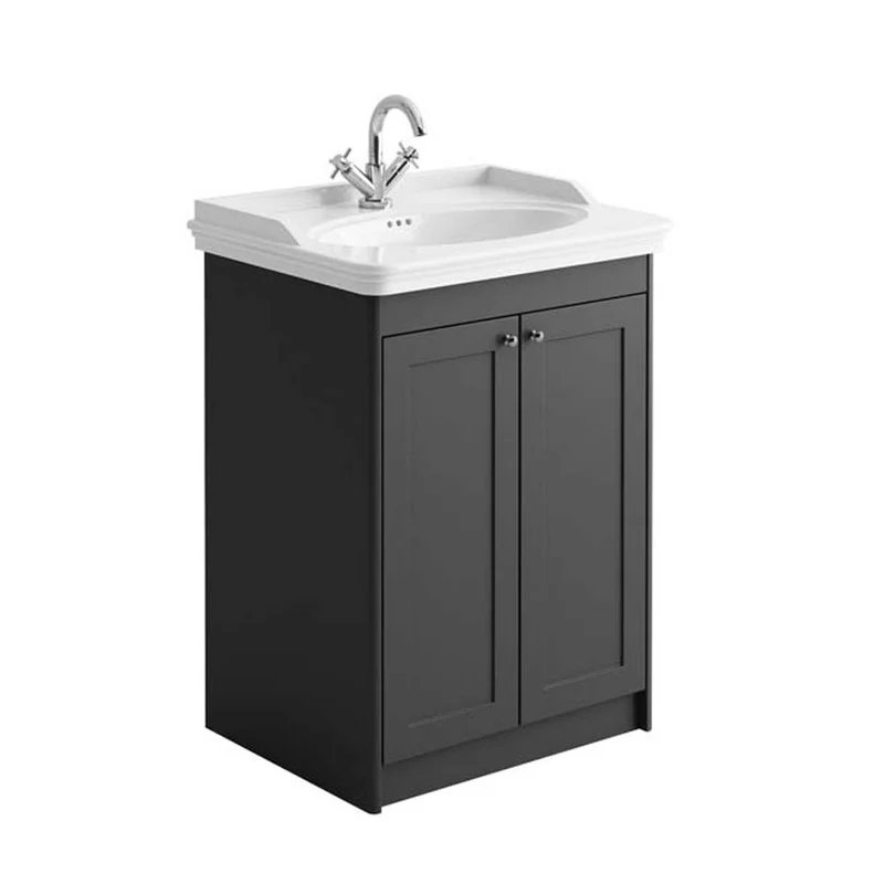 Victoriana 650mm Traditional Vanity Unit & Basin - Charcoal Grey