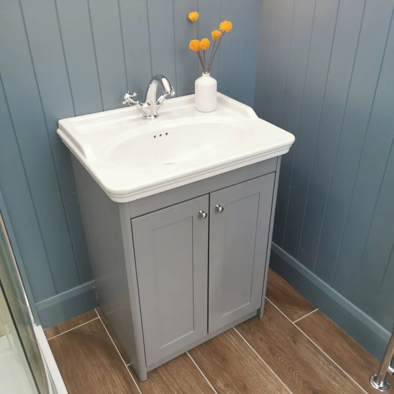 Victoriana 650mm Traditional Vanity Unit & Basin - Stone Grey