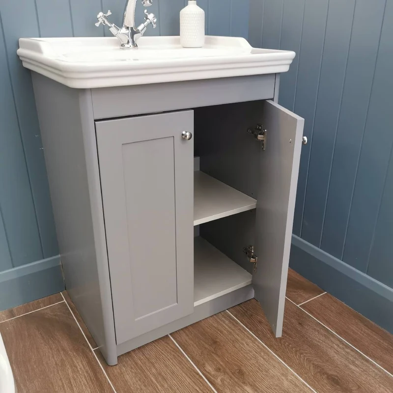 Victoriana 650mm Traditional Vanity Unit & Basin - Stone Grey